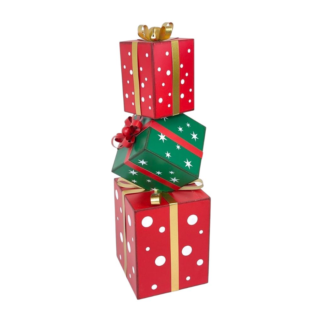 Фигура декоративная Подарки новогодние h70 см, металл, красный/зеленый, FA42-47 Фигура декоративная Подарки новогодние h70 см, металл, красный/зеленый, FA42-47