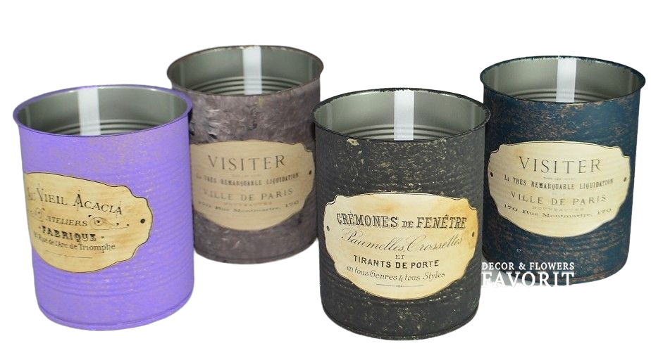 Кашпо жестяное с покраской d10 х h12,5 см Кашпо жестяное с покраской d10 х h12,5 см