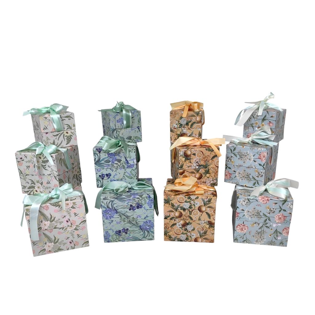 Коробка квадратная с бантом Цветы, набор из 3 шт, FA39-110 Коробка квадратная с бантом Цветы, набор из 3 шт, FA39-110