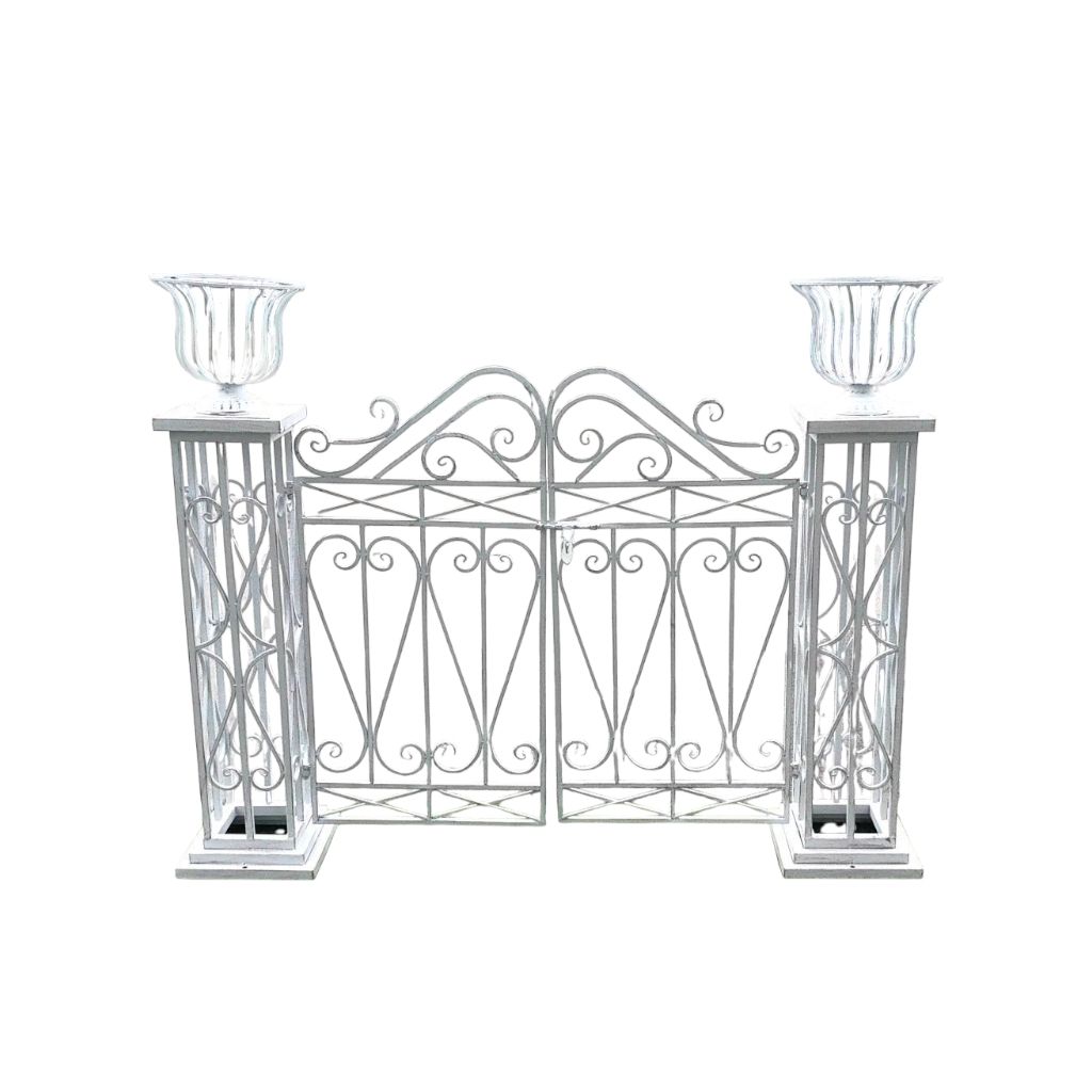 Ворота металлические декоративные h126 х 155 х 25 см, белый, FA42-52 Ворота металлические декоративные h126 х 155 х 25 см, белый, FA42-52