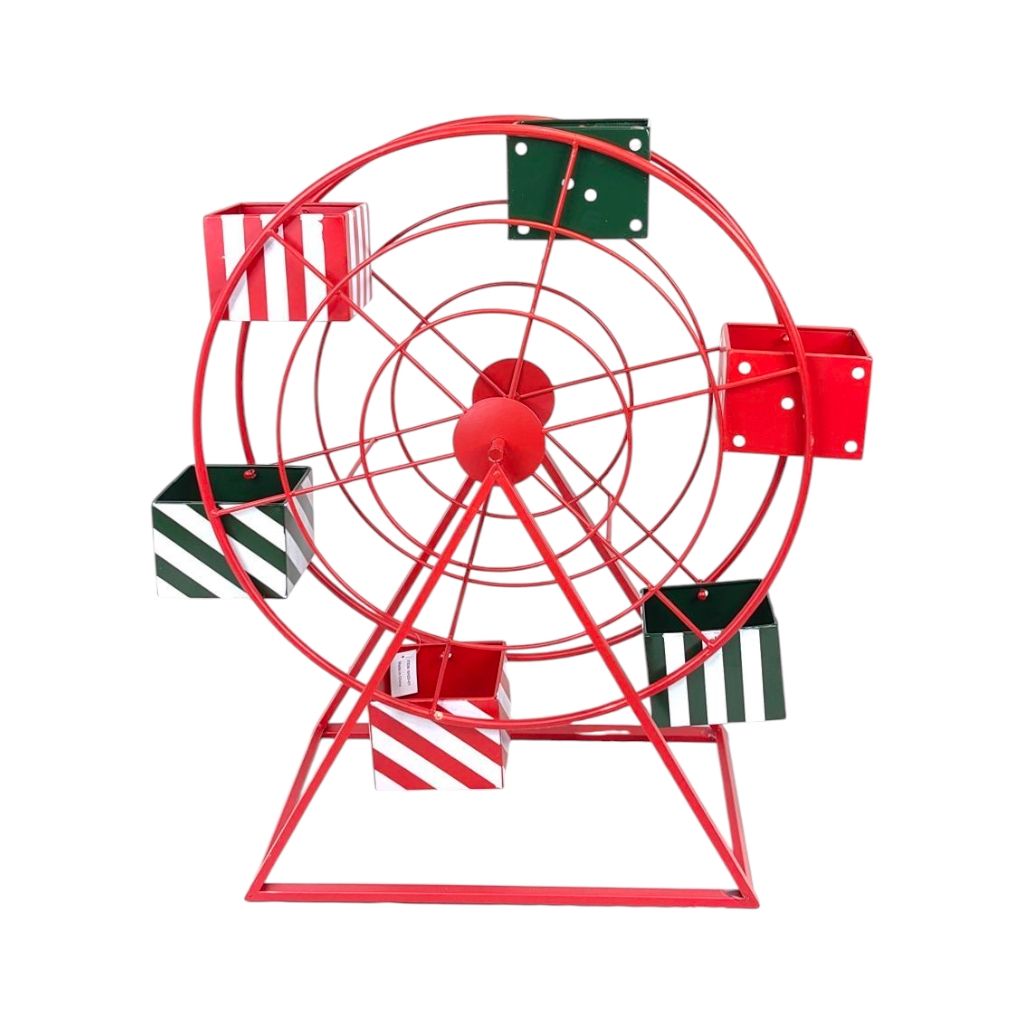 Конструкция декоративная Колесо обозрения h74 х 35 х 50 см, металл, красный/зеленый/белый, FA42-26 Конструкция декоративная Колесо обозрения h74 х 35 х 50 см, металл, красный/зеленый/белый, FA42-26