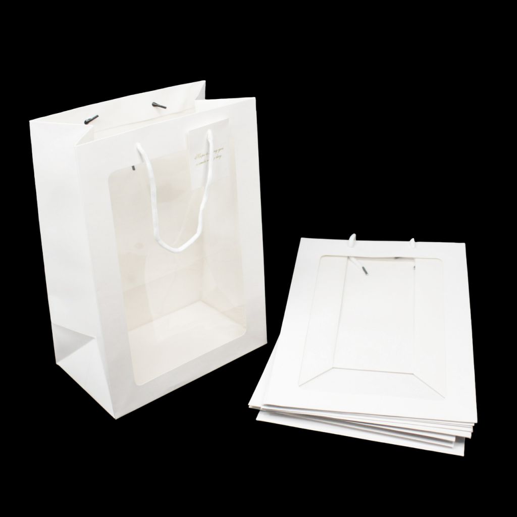 Сумка бумажная с пластиковым окном 35 х 25 х 15 см, 10 шт, Z6-23
