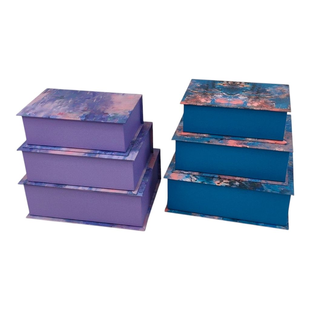 Коробка прямоугольная с откидной крышкой Акварель, набор из 3 шт, FA41-3 Коробка прямоугольная с откидной крышкой Акварель, набор из 3 шт, FA41-3