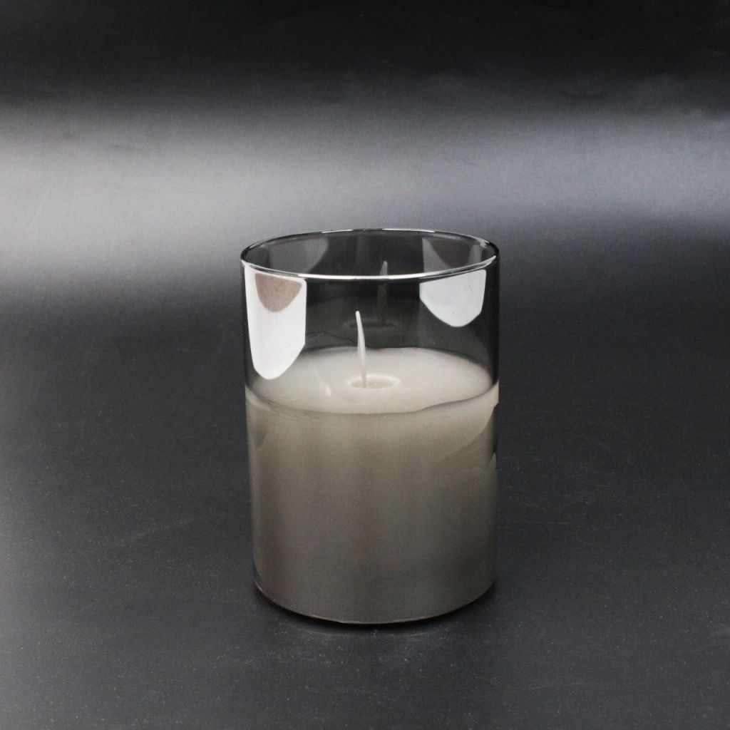 Свеча светодиодная в стеклянной колбе, h9.5 х d7.5 см, серебряная дымка, Z19-7