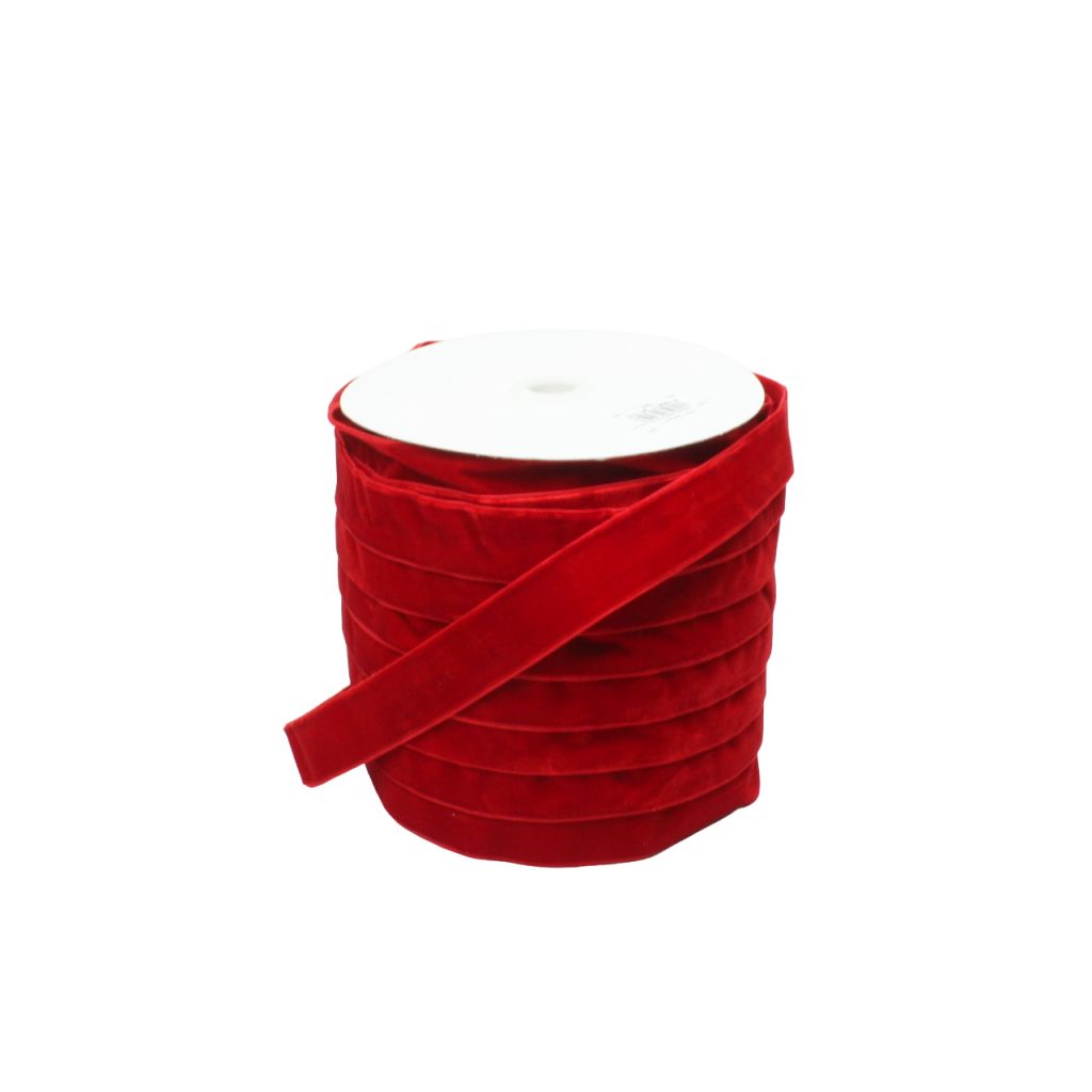 Лента бархатная двухсторонняя ПРЕМИУМ 2.5 см х 50 ярдов, красный, FA4-45 Лента бархатная двухсторонняя ПРЕМИУМ 2.5 см х 50 ярдов, красный, FA4-45
