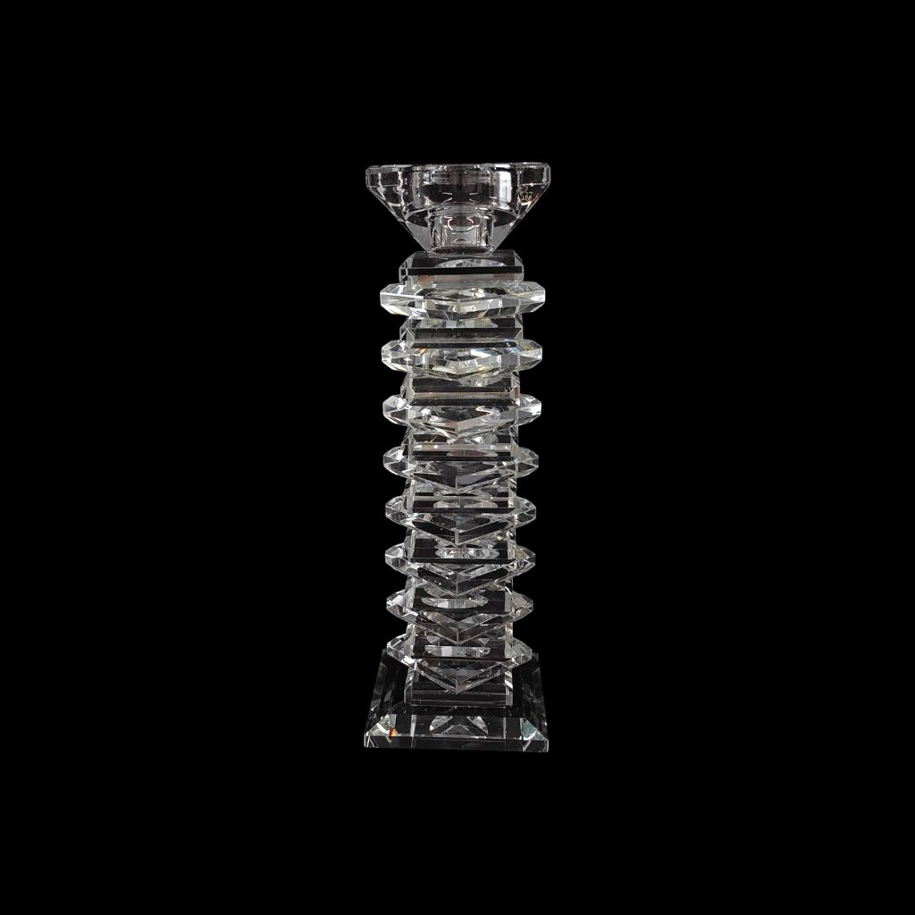 Подсвечник стеклянный Геометрия h21 см, ПРЕМИУМ, FA37-2 Подсвечник стеклянный Геометрия h21 см, ПРЕМИУМ, FA37-2