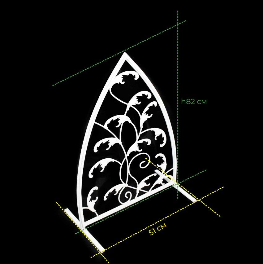Декоративная металлическая решетка Ажур, h82 см, М84-16