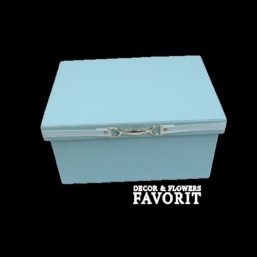 Коробка-органайзер с крышкой, 34 х 24 х 18 см, экокожа, голубой, Z8-1 Коробка-органайзер с крышкой, 34 х 24 х 18 см, экокожа, голубой, Z8-1