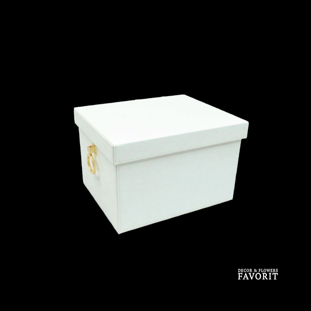 Коробка-органайзер с крышкой, 28,5 х 23 х 18 см, экокожа, молочный, Z8-3 Коробка-органайзер с крышкой, 28,5 х 23 х 18 см, экокожа, молочный, Z8-3