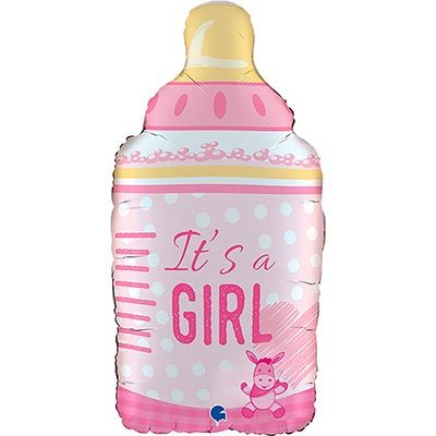 Шар фольгированный IT S A GIRL бутылка розовая 29"(74 см)