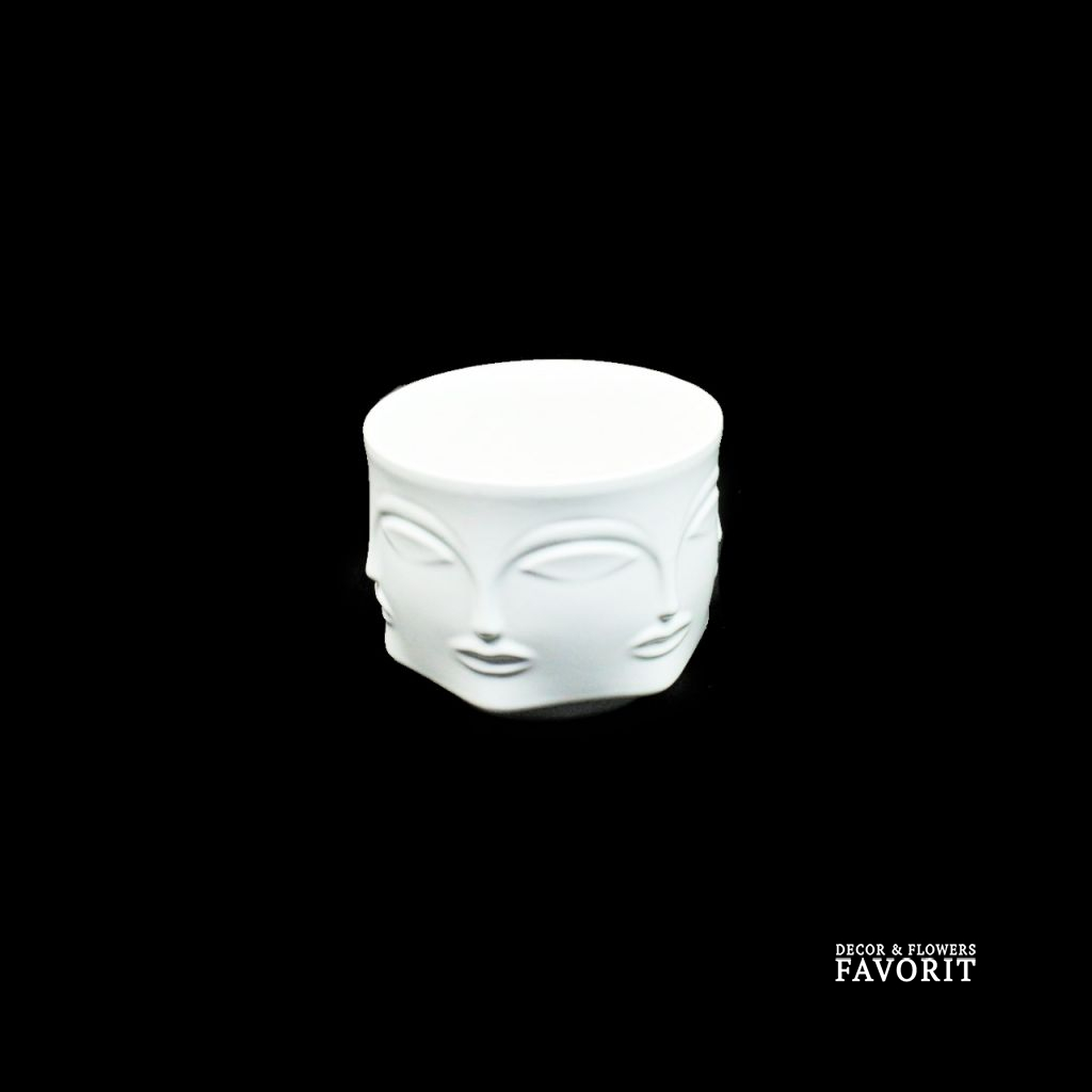 Кашпо керамическое Азия, h9 х d11,5 см, белый, Z1-30