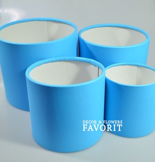 Коробка цилиндр без крышки, набор из 4 шт, синий Коробка цилиндр без крышки, набор из 4 шт, синий