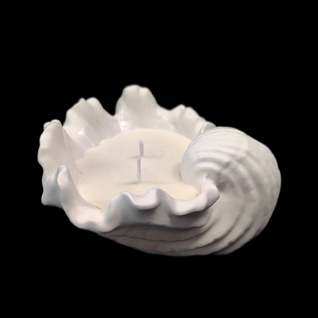 Свеча в гипсовом кашпо Ракушка, h8 х 13 х 12 см, FA36-32 Свеча в гипсовом кашпо Ракушка, h8 х 13 х 12 см, FA36-32