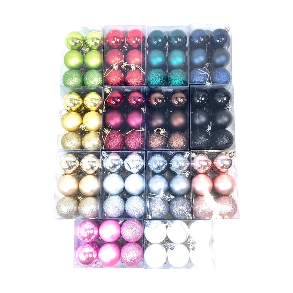 Елочный шар d5 см, 12 шт, пластик, FA24-3 Елочный шар d5 см, 12 шт, пластик, FA24-3