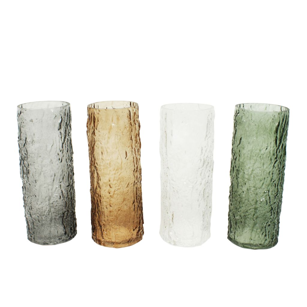 Ваза стеклянная трубка Фактурная h29 х d9.5 см, Z55-17 Ваза стеклянная трубка Фактурная h29 х d9.5 см, Z55-17