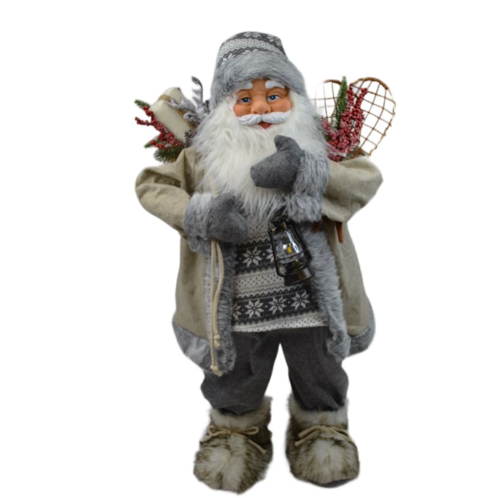 Игрушка Санта с подарками в сером костюме h82 см, FA21-1 Игрушка Санта с подарками в сером костюме h82 см, FA21-1
