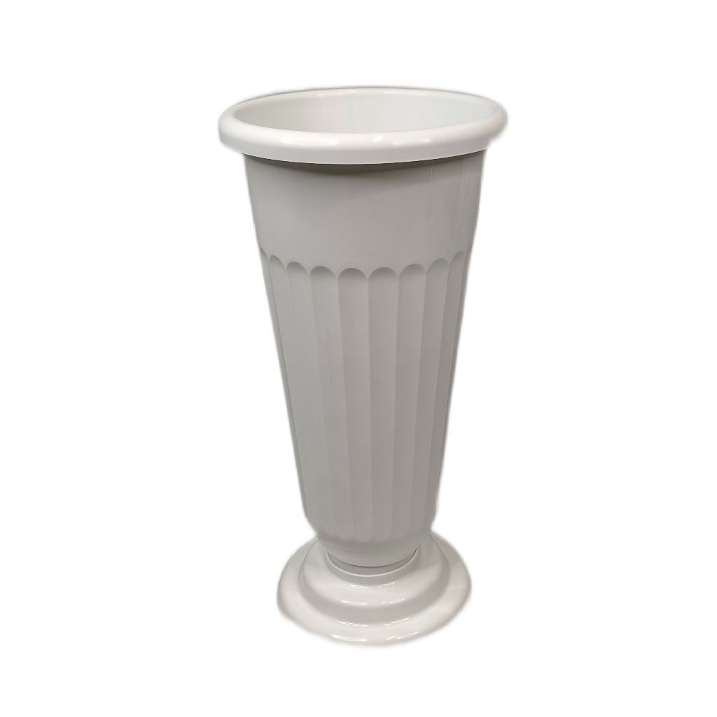 Ваза пластиковая Рифленая h45 см, 6 л, белый Ваза пластиковая Рифленая h45 см, 6 л, белый