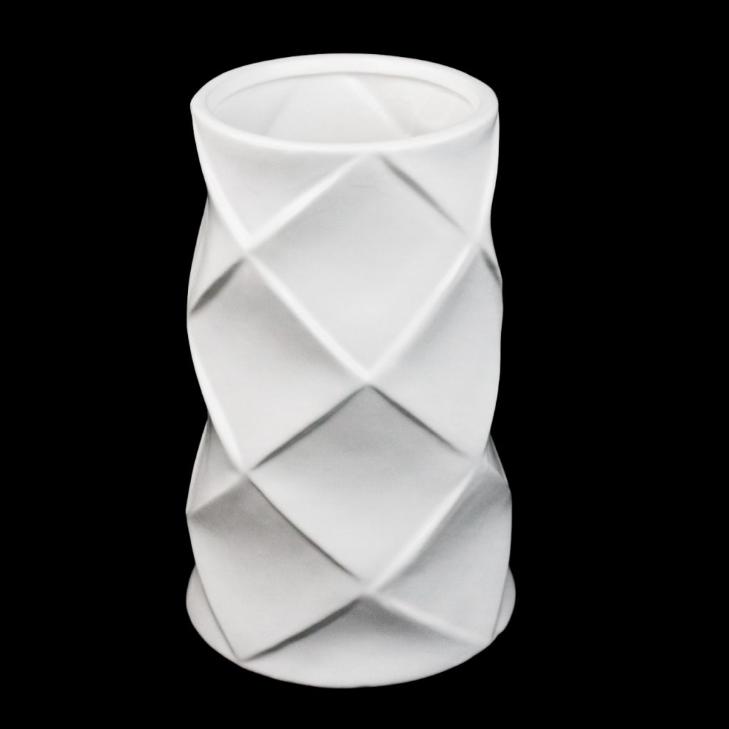 Ваза керамическая 3D Ромбы h25 х d1.5 см, белый, Z31-4