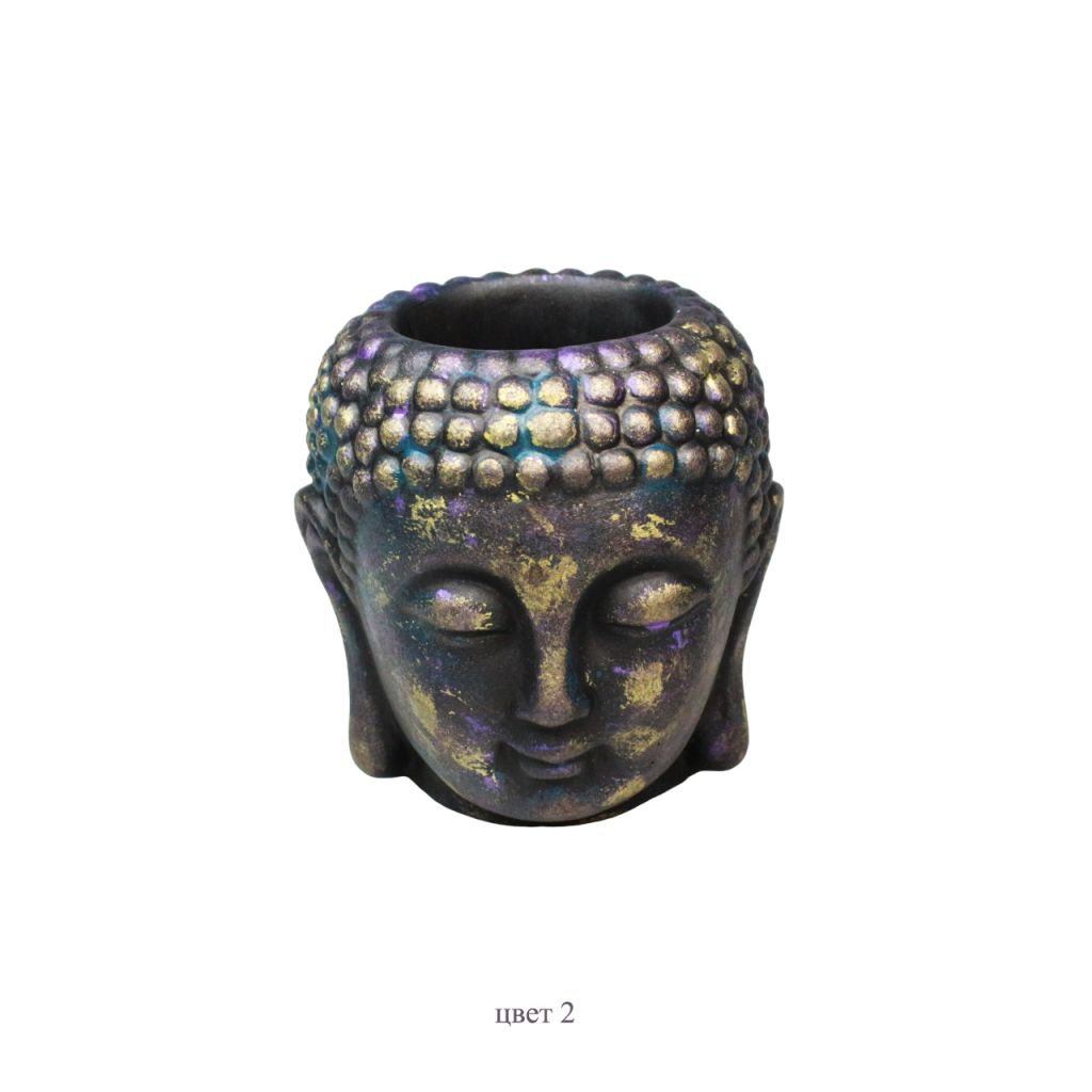 Гипсовая фигура-кашпо с покраской Будда, h12 см