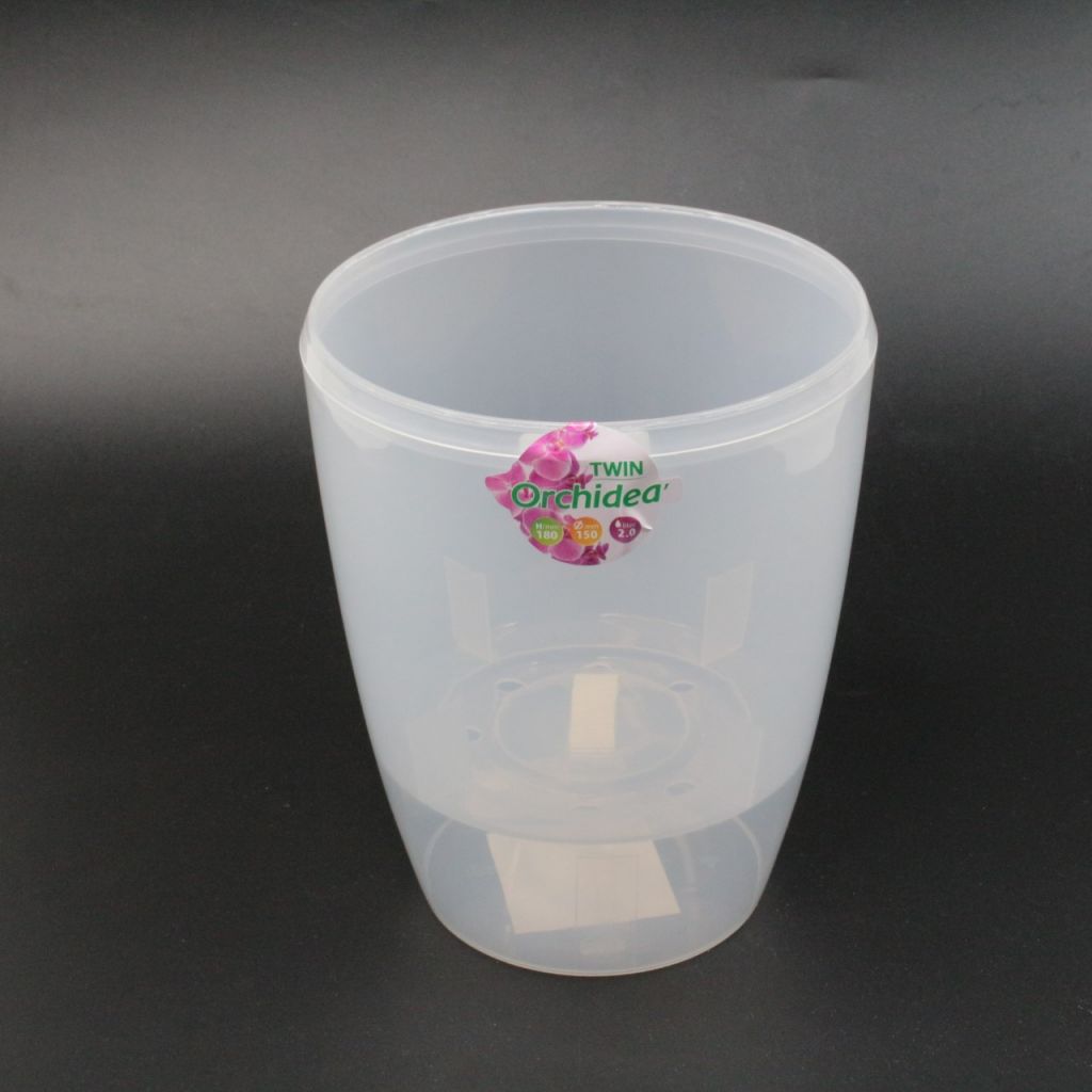 Кашпо пластиковое с автополивом Орхидея Твин d14 х h17,5 см, прозрачный Кашпо пластиковое с автополивом Орхидея Твин d14 х h17,5 см, прозрачный