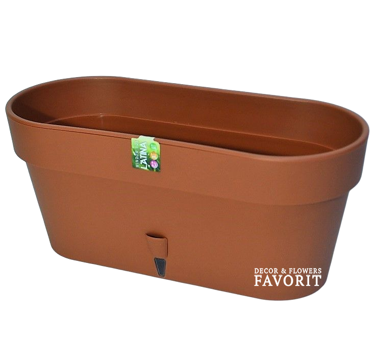 Балконный ящик с автополивом Латина 39 х 18 х 17 см, терракотовый Балконный ящик с автополивом Латина 39 х 18 х 17 см, терракотовый