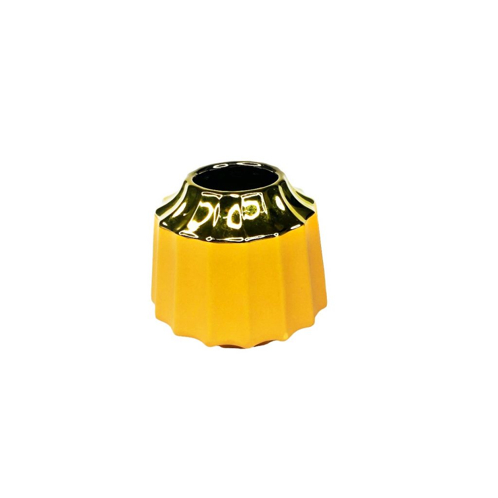 Ваза керамическая h11.5 х d5.5 см, оранжевый/золото, Z31-20