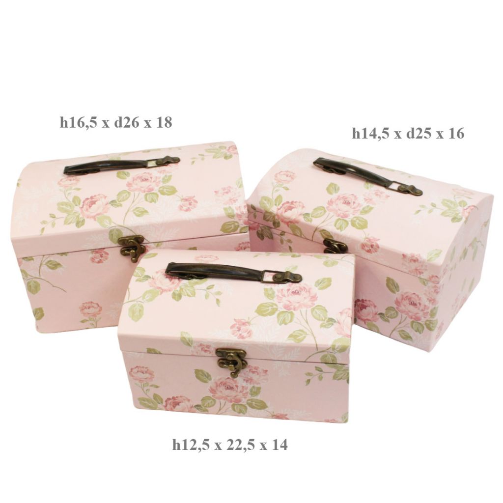 Коробка сундук Цветущие Розы, набор из 3 шт, Z25-7