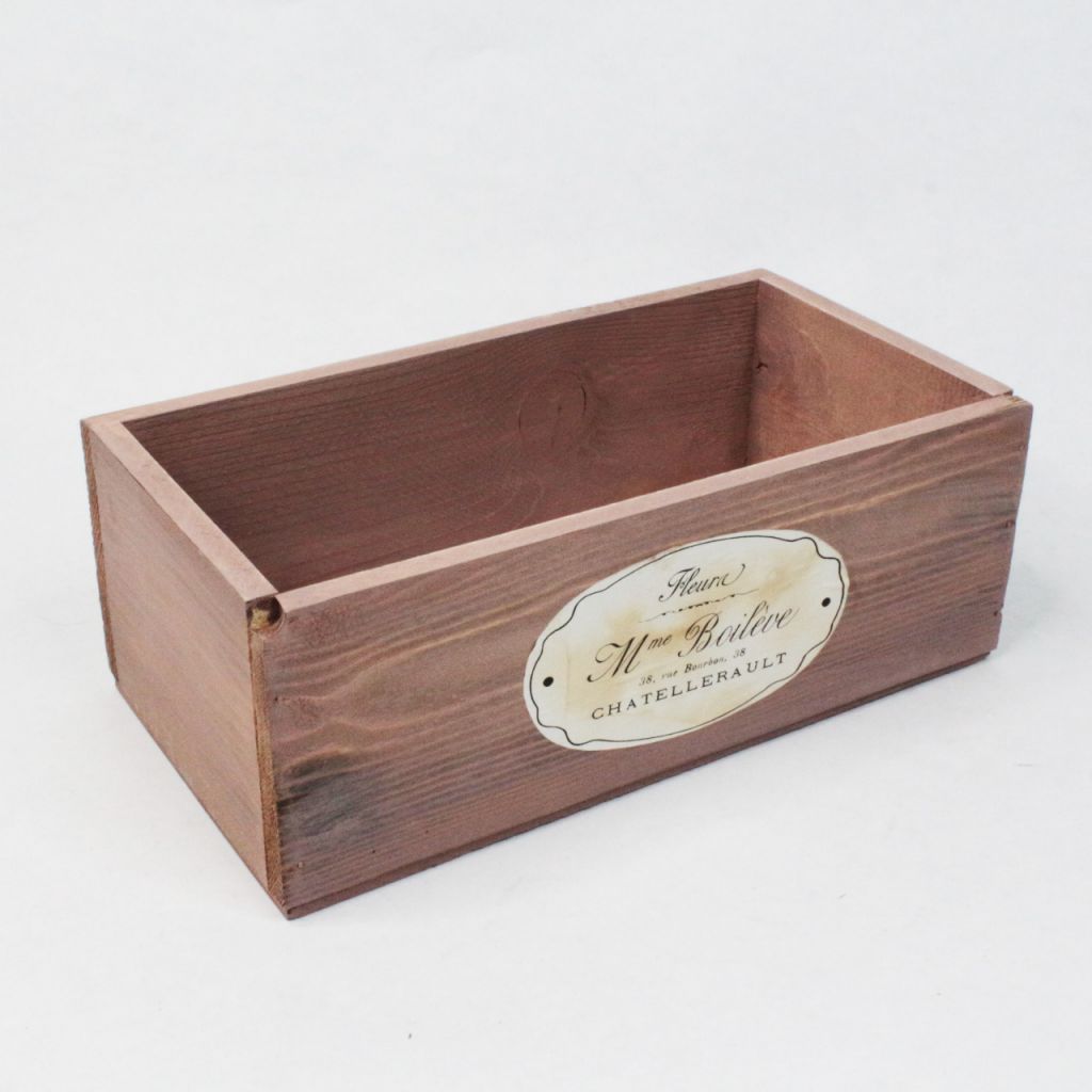 Ящик деревянный для цветов и подарков с надписью 25 х 13,5 х 9 см, в ассортименте