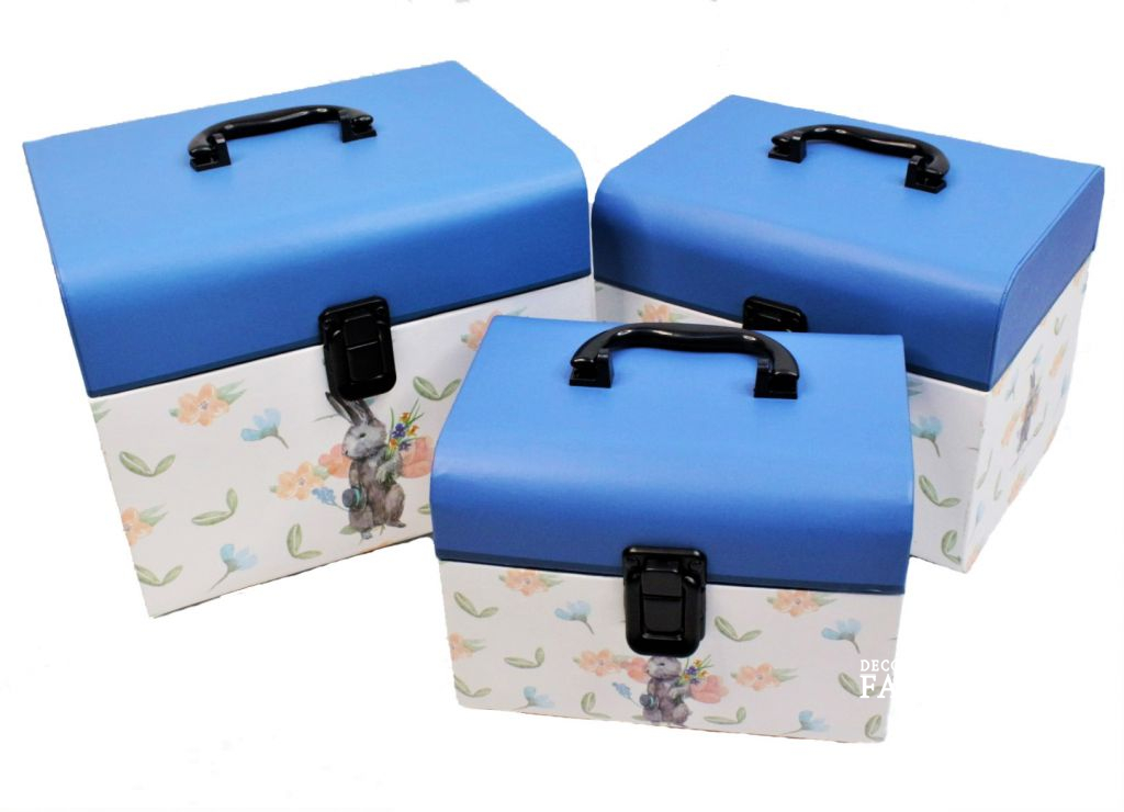 Коробка сундук Follow your heart, набор из 3 шт, синий, Z3-20