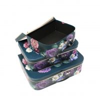 Коробка чемодан Цветы, набор из 3 шт, грозовое облако, Z32-4 - вид 2 миниатюра