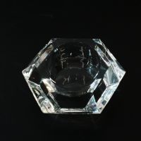 Подсвечник стеклянный шестигранный h4 см, Z43-8 - вид 3 миниатюра
