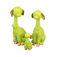 Фигурка 3D Собаки трио, полистоун, М89-9 - вид 1 миниатюра