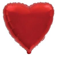 Шар фольгированный Сердце 32", красный - вид 1 миниатюра