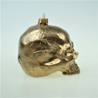 Елочное украшение Череп золото/серебро 11 х 6 см, поликерамика - вид 4 миниатюра