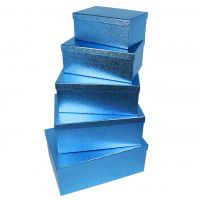 Коробка прямоугольная фольгированная, набор из 5 шт, темно-голубой, FA3-5 Коробка прямоугольная фольгированная, набор из 5 шт, темно-голубой, FA3-5