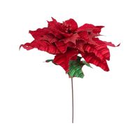Цветок искусственный Пуансеттия Люкс бархат, h80 см, FA48-22 Цветок искусственный Пуансеттия Люкс бархат, h80 см, FA48-22