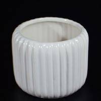 Кашпо керамическое h9 х d11 см, белый, Z21-12 - вид 1 миниатюра