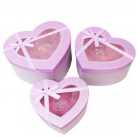 Коробка сердце с прозрачной крышкой Star wish, набор из 3 шт, Z39-28 - вид 2 миниатюра