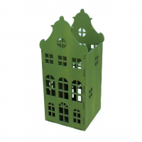 Кашпо декоративное Домик Амстердам, 115 х 115 х h270 мм, светло-зеленый, М - вид 1 миниатюра