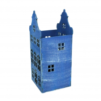 Кашпо декоративное Домик Амстердам, 115 х 115 х h270 мм, синий, М - вид 1 миниатюра