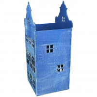 Кашпо декоративное Домик Амстердам, 160 х 160 х h395 мм, синий, L - вид 1 миниатюра