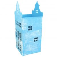 Кашпо декоративное Домик Амстердам, 160 х 160 х h395 мм, голубой, L - вид 1 миниатюра