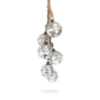 Украшение новогоднее Бубенчики на подвесе d10 см, в связке 6 шт, металл, FA42-48 - вид 1 миниатюра