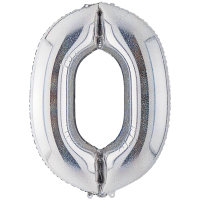 Шар фольгированный Цифра 40"/102 см, Silver блеск Шар фольгированный Цифра 40"/102 см, Silver блеск