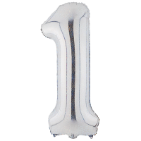 Шар фольгированный Цифра 40"/102 см, Silver блеск - вид 2 миниатюра