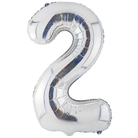 Шар фольгированный Цифра 40"/102 см, Silver блеск - вид 4 миниатюра