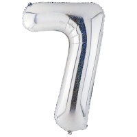 Шар фольгированный Цифра 40"/102 см, Silver блеск - вид 14 миниатюра