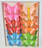 Бабочки на прищепках 8 см, 12 шт - вид 22 миниатюра