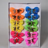 Бабочки на прищепках 8 см, 12 шт - вид 1 миниатюра