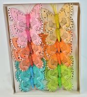 Бабочки на прищепках 8 см, 12 шт - вид 19 миниатюра